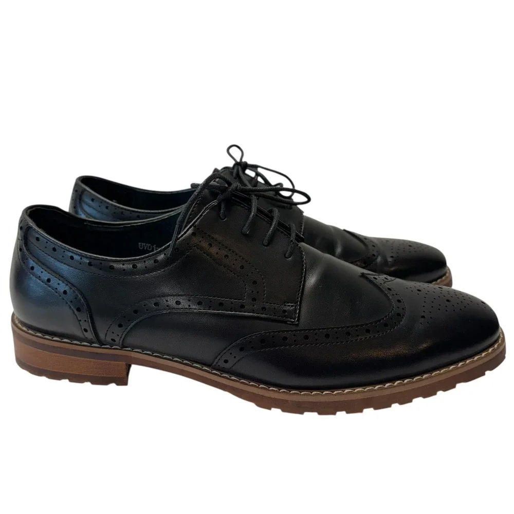 UV‎ Signature Black Label Leather Wingtip Oxford Dress Shoes Mens Size 14 #Shoes